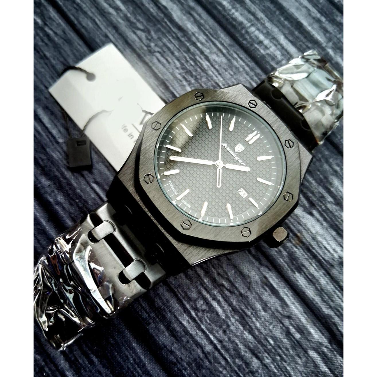 Rare Poedagar Black Sea Guilloch Dial Mens Dress Watch
